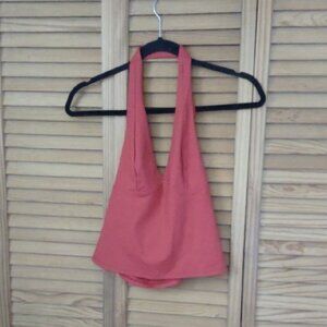 Free People NWT Intimately Red  Deep V Neckline Halter Top Size Small